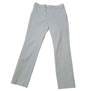 Banana Republic High Rise Sloan Pants Ladies 8 White w/ blue pinstripes Preppy